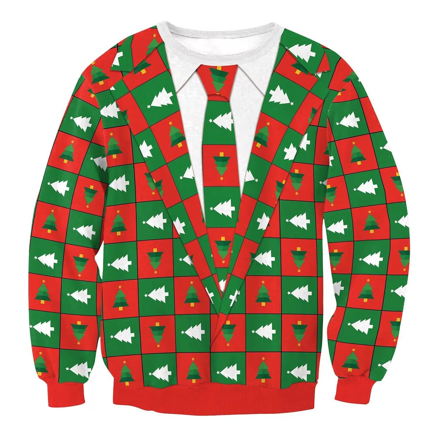 Men's And Women's 3D Printed Christmas Round Neck Sweater